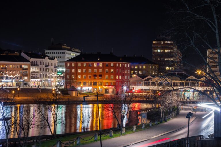 Södertälje,,Sweden,2021-11-10,View,Of,Södertälje,Center,At,Night